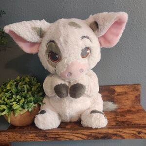 Moana Pua Plush Pig 10" Disney Parks Stuffed Animal Kids Toy Spotted Soft White